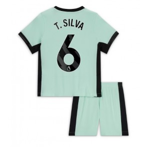 Chelsea Thiago Silva #6 Tredje trøje Børn 2023-24 Kort ærmer (+ korte bukser)